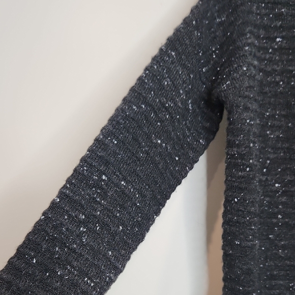 Madewell Donegal Tweed Wool Blend Mockneck Sweater - Dark Grey Fleck - Size S - Picture 5 of 8